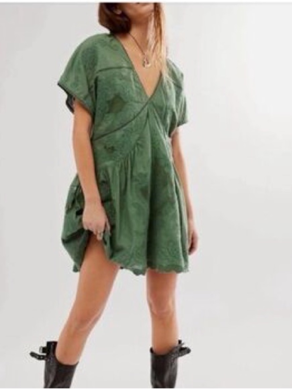 Free People Serenity Green Mini Dress